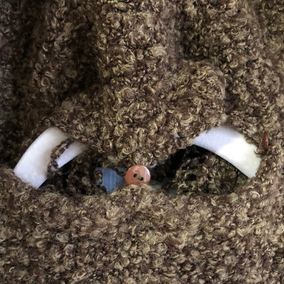 Duster Brown Knit Wool Removable Collar Detailing - Picture 13 of 15